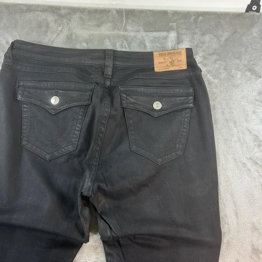 True Religion Section Skinny Jeans Mens 34x30 Black Dark Wash Slim Denim Pants